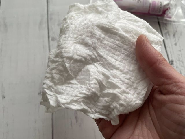 圧縮タオル（ラージサイズ、６枚）使い方 ほぐしながら広げる