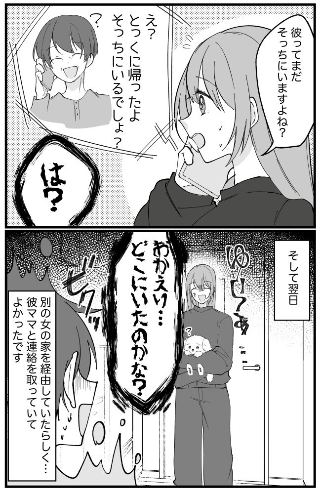 帰省していたはずの彼が消えた？彼ママとの何気ないやりとりで、彼の「嘘」が明らかに