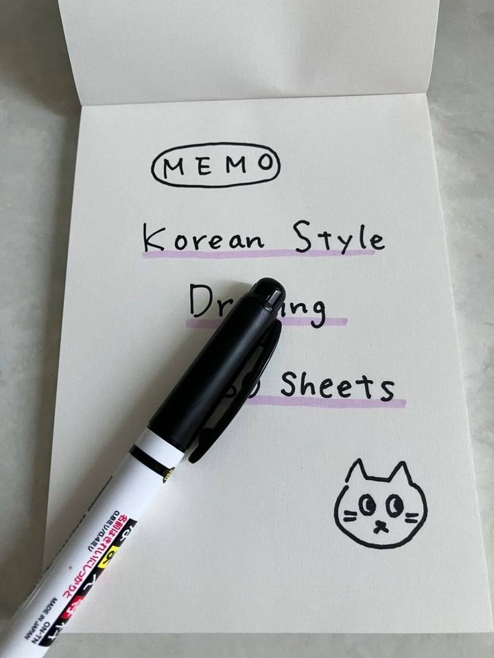 DAISO(ダイソー)：メモ(韓国スタイルドローイング、80枚)