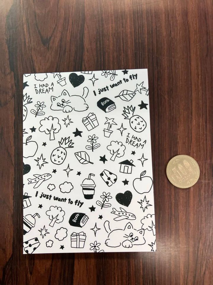 DAISO(ダイソー)：メモ(韓国スタイルドローイング、80枚)