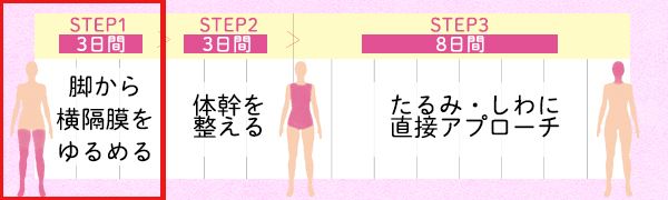 【STEP1：3日間】横隔膜をゆるめて体全体の流れをよくする