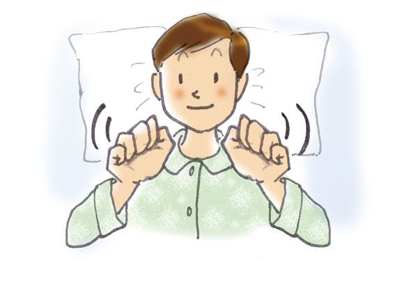 起床時の動き1:動く前に、手、足のグー・パーで感覚をハッキリさせる