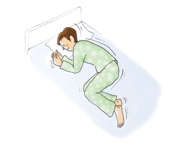 起床時の動き2：丸まっていた体を少しずつ伸ばす