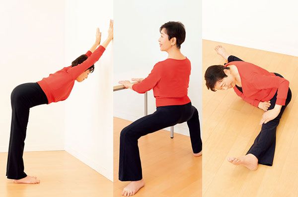 日中・寝る前にも、体を動かすルーティンを行っています