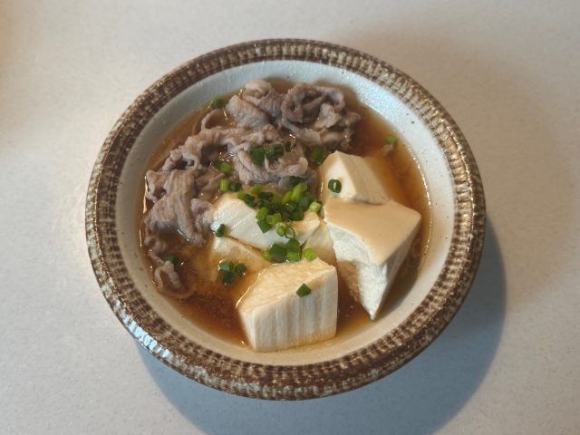 豚こま肉で肉豆腐
