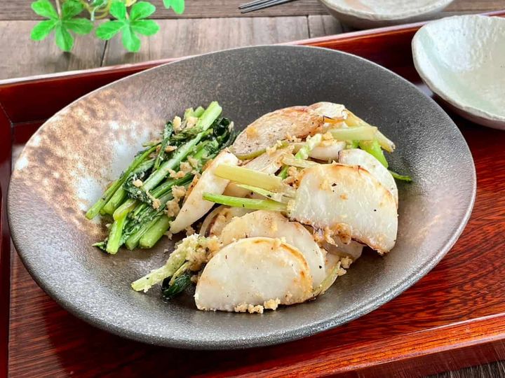 かぶと粉チーズのオリーブオイルソテー