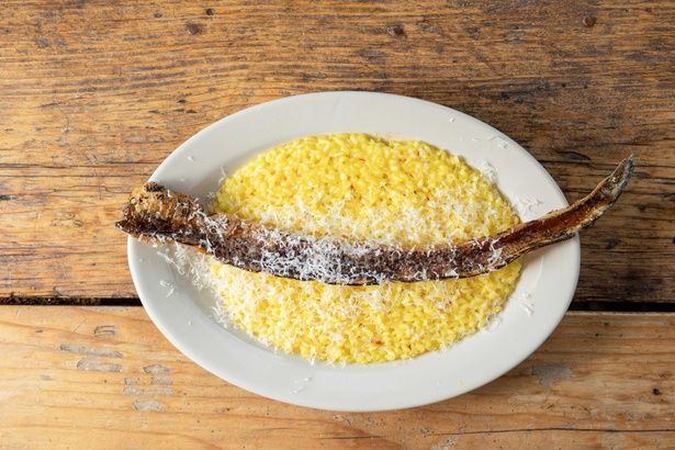 『GOOD MORNING CAFE 中野セントラルパーク』の「穴子のラケとミラノ風リゾット」。 提供＝復興水産加工業販路回復促進センター