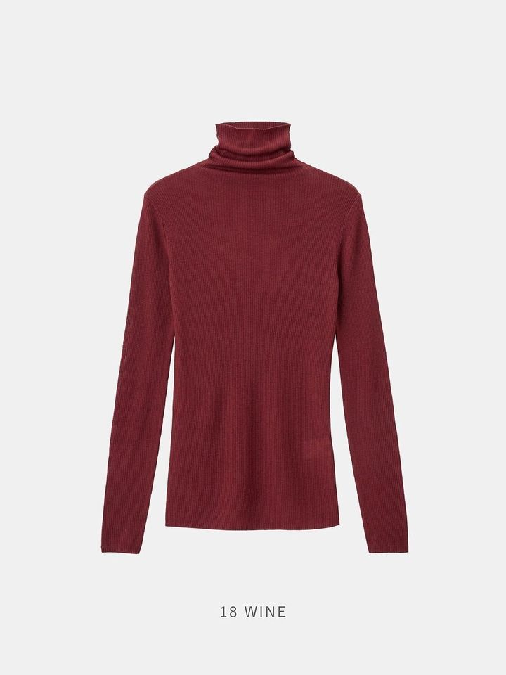 PLSTのシアーリブタートルネックセーター