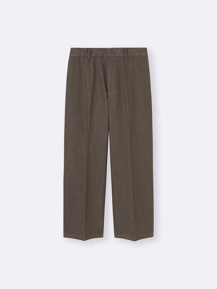 GUのツイルワイドストレートパンツ