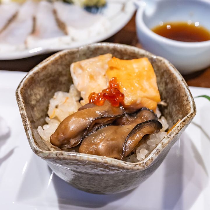 ハウステンボス／魚壱「白銀牡蠣御膳」牡蠣の炊き込み飯