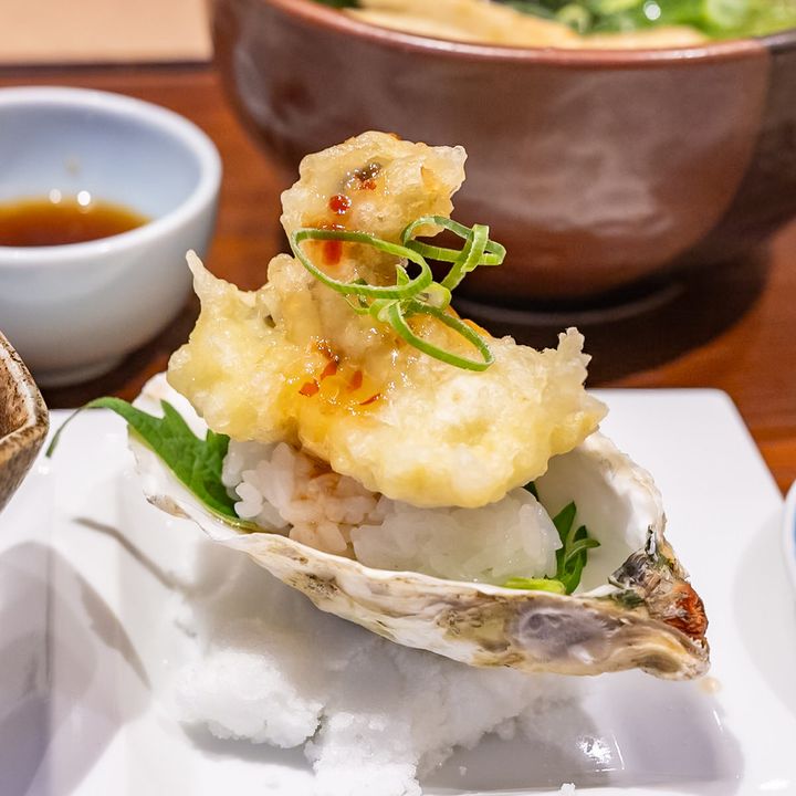 ハウステンボス／魚壱「白銀牡蠣御膳」牡蠣寿司1