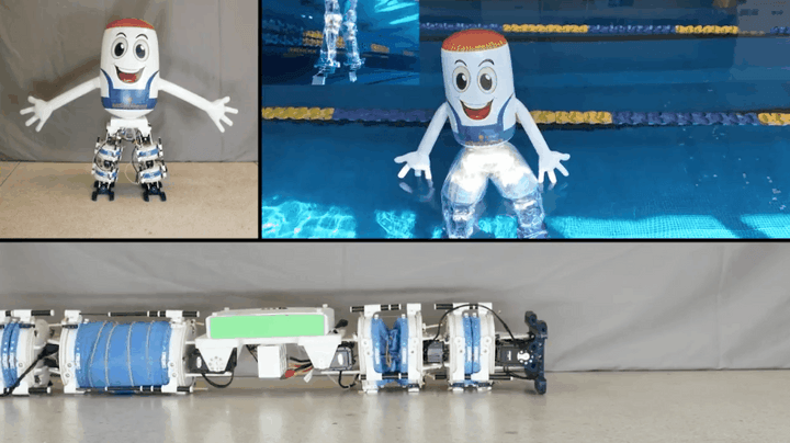 笑顔のロボットが水の上を歩く――密度は水の6％