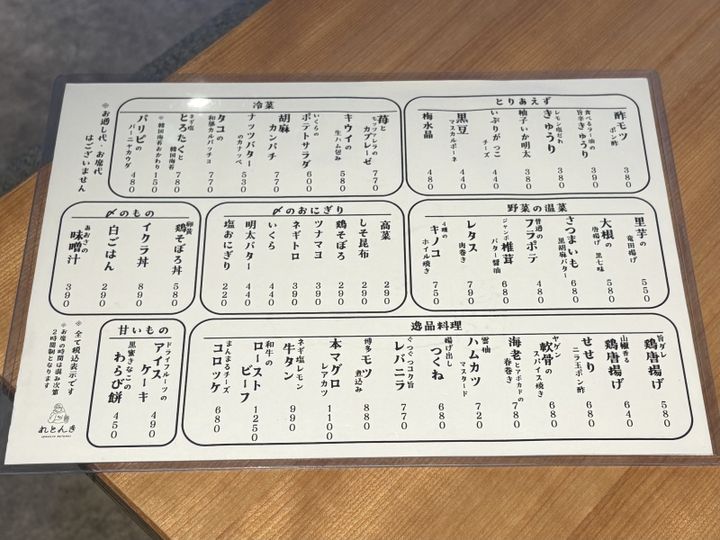 れとんき薬院店 メニュー