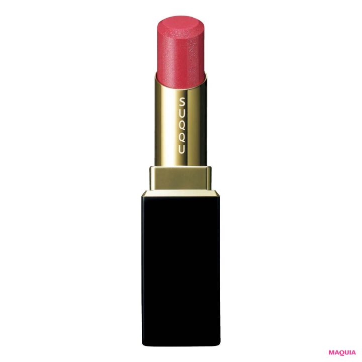 2026年春新作チェリーリップつけ試し SUQQU モイスチャー グレイズ リップスティック 110