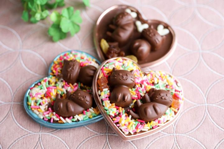 板チョコと100均トレーで簡単立体ショコラトレー01