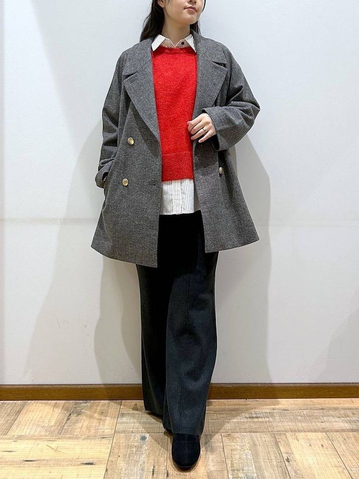 グローバルワークの軽やかストレッチ襟2WAYミドルコート