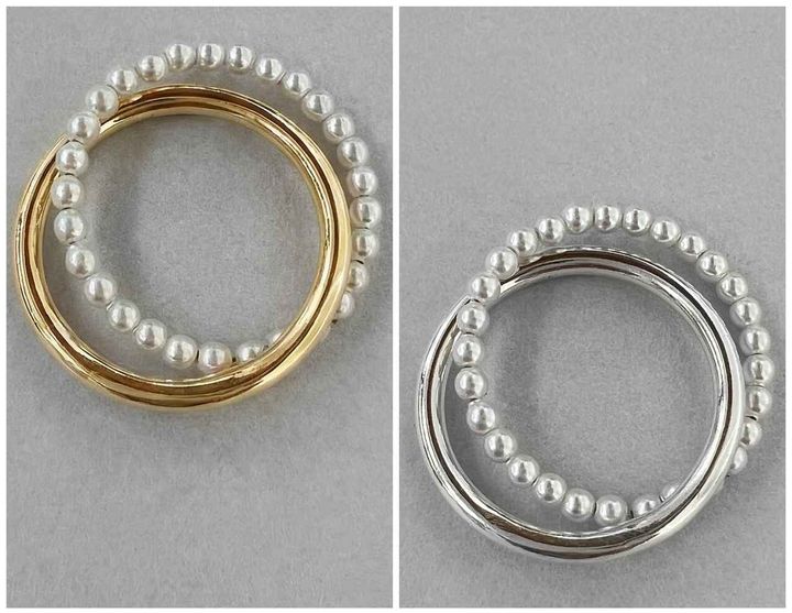 画像: 【MONDAY EDITION】Pearl and Silver Thick and Thin Ring各¥14,300 monday-editon.jp