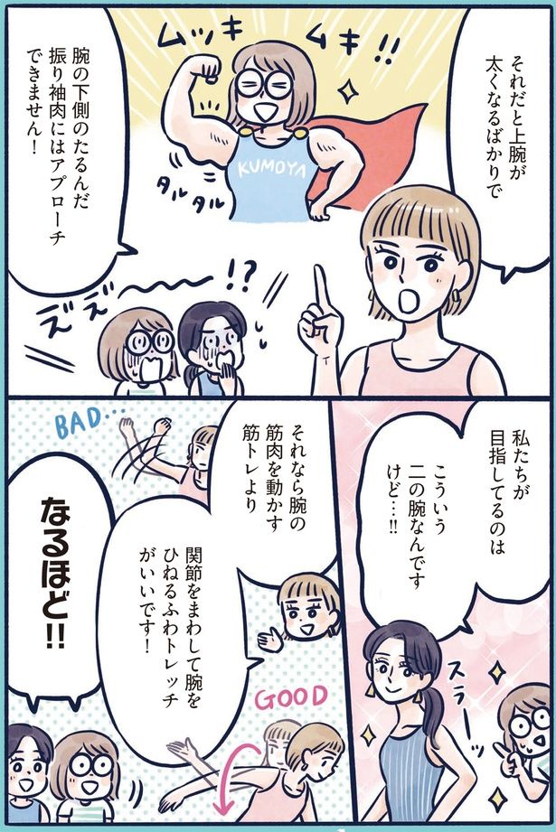 腕の筋肉を動かす筋トレより… （C）くもや あきこ、ちぴ／KADOKAWA