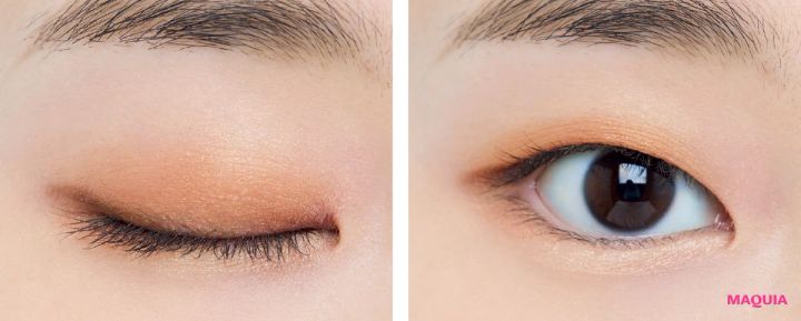 2026年春新作コスメ プチプラアイパレット エクセル スキニーリッチシャドウ N SK03 一重の仕上がり