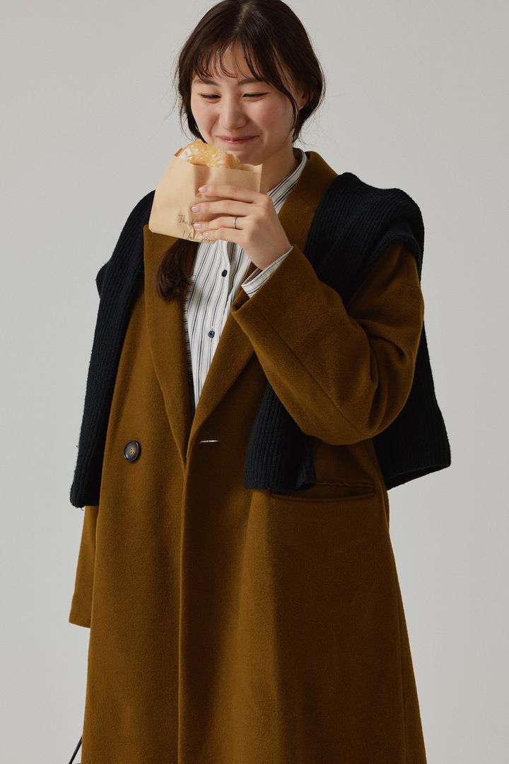 ロングコート×ストライプで叶える、すっきり縦長シルエット【FUDGE FRIEND おしゃれさんの毎日コーディネート vol.644｜RAN】