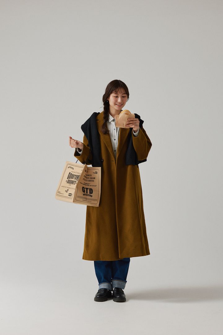 ロングコート×ストライプで叶える、すっきり縦長シルエット【FUDGE FRIEND おしゃれさんの毎日コーディネート vol.644｜RAN】