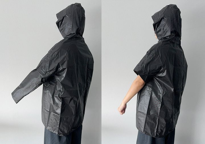 分離式レインジャケット（大人用、ブラック） 着用感