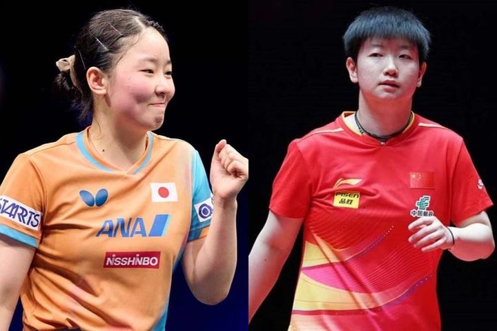 張本美和、孫穎莎（C）WTT