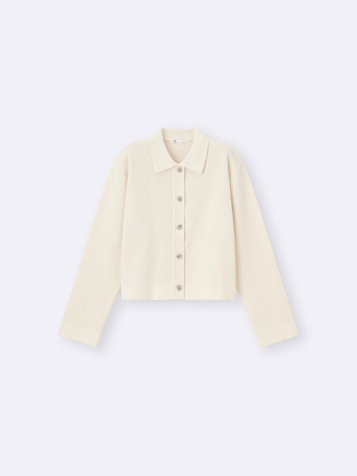 2026gu羽織りミラノリブポロカーディガン