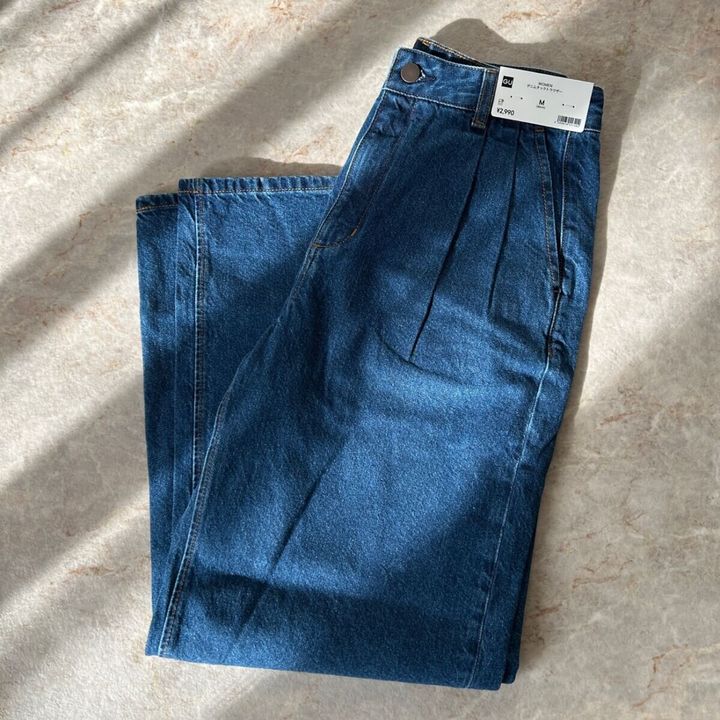 GUデニムタックトラウザー BLUE