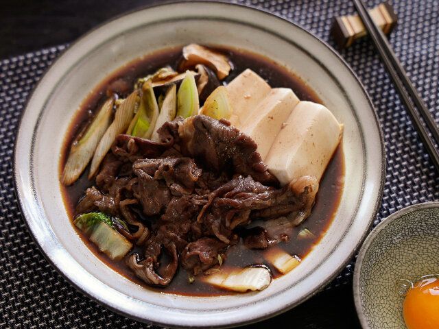 牛肉と白菜のレンジすき焼き