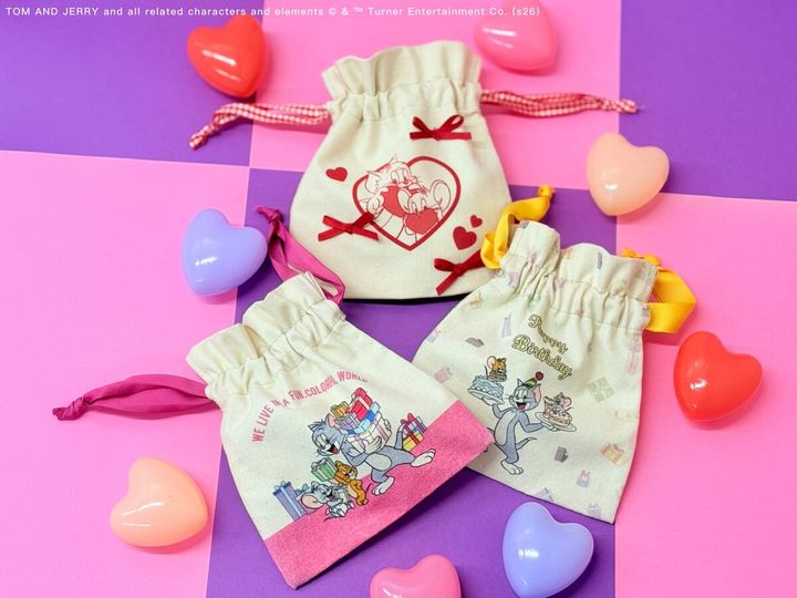 TOM and JERRY × Flapper 描き下ろしイラスト 巾着00