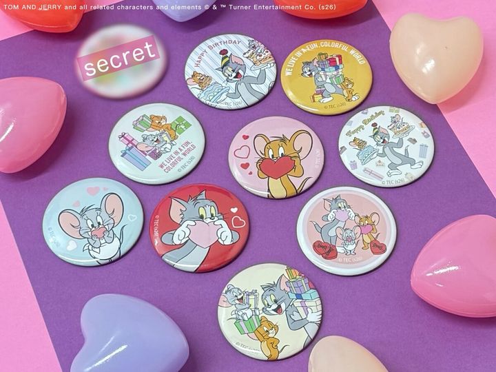 TOM and JERRY × Flapper 描き下ろしイラスト 缶バッジ ブラインド02