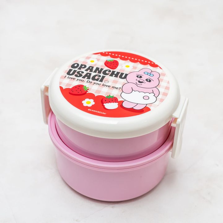 丸型ランチボックス2段（フォーク付）