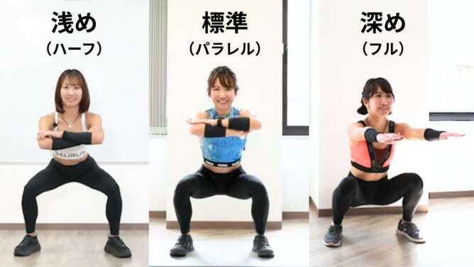 スクワットの深さ
