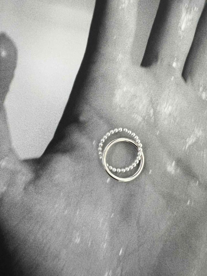 画像: Pearl and Silver Thick and Thin Ring¥14,300（税込）