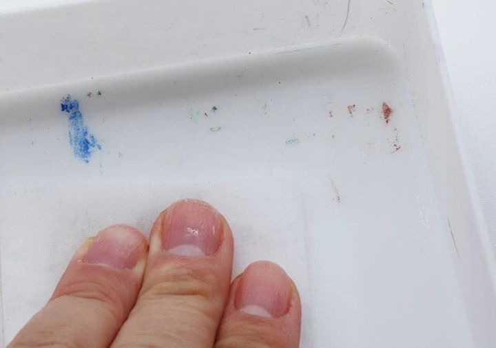 ダイソー メラミンスポンジ（落ち落ちV、シートタイプ、25枚） 使用例