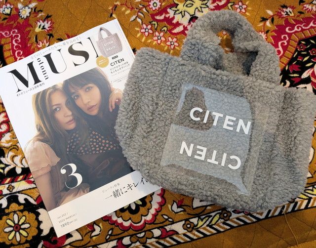 オトナミューズ 2026年3月号増刊 付録 CITEN シテン クリアポケット付き もふもふボアバッグ 表紙と付録