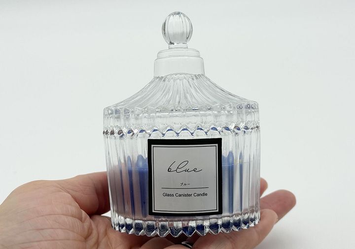 ガラスキャニスターキャンドル（ブルー）