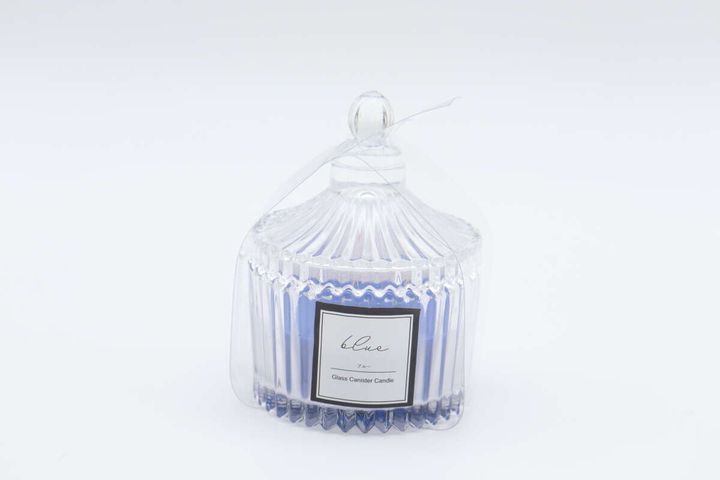 ガラスキャニスターキャンドル（ブルー） パッケージ