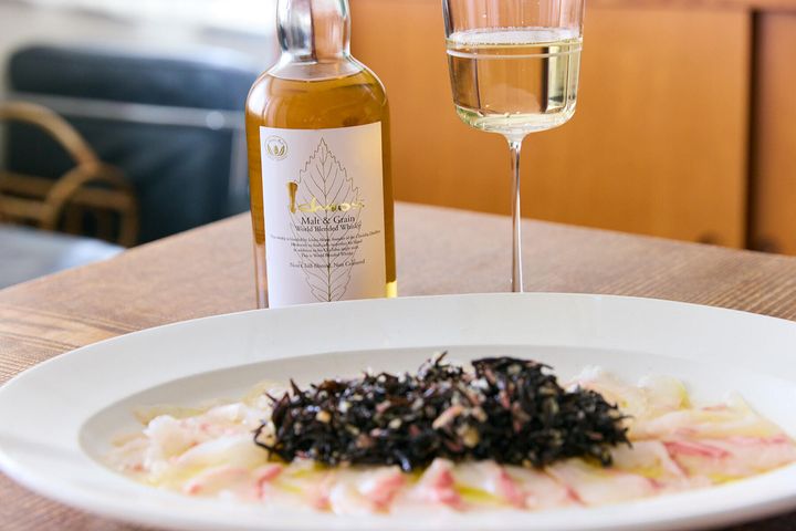 鯛のカルパッチョ ひじきドレッシング