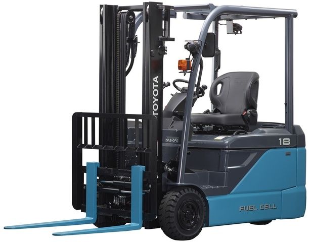 水素エネルギーで動くFCフォークリフト。Gateway Parkで記念撮影ができる