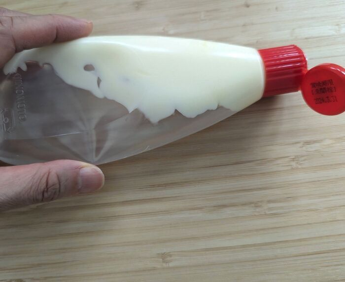 マヨネーズの最後、数mgまで使い切るには！？メーカー公式のおすすめ方法に合わせワザで完璧だった♡