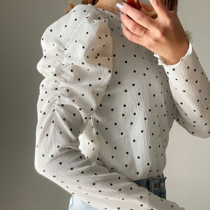 cocaクレープシャーリングパフスリーブトップス パフスリーブ部分