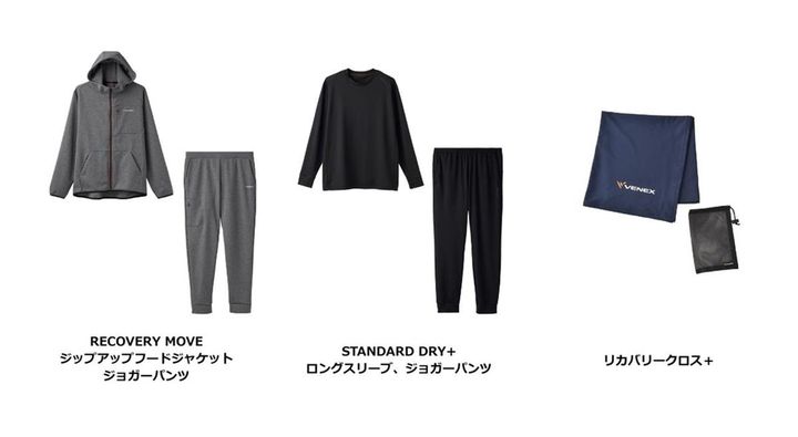 画像: 提供のベネクスリカバリーウェア商品（一例）