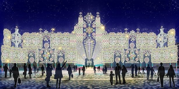 メリケンパークの「海を望む宮殿(Palazzo sul Mare)」 (C)Kobe Luminarie O.C.