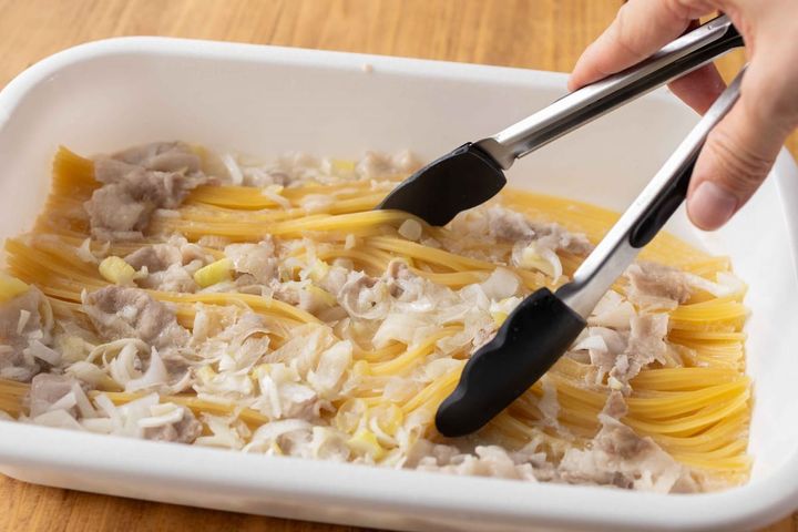 「豚のねぎ塩レモンパスタ」レシピ
