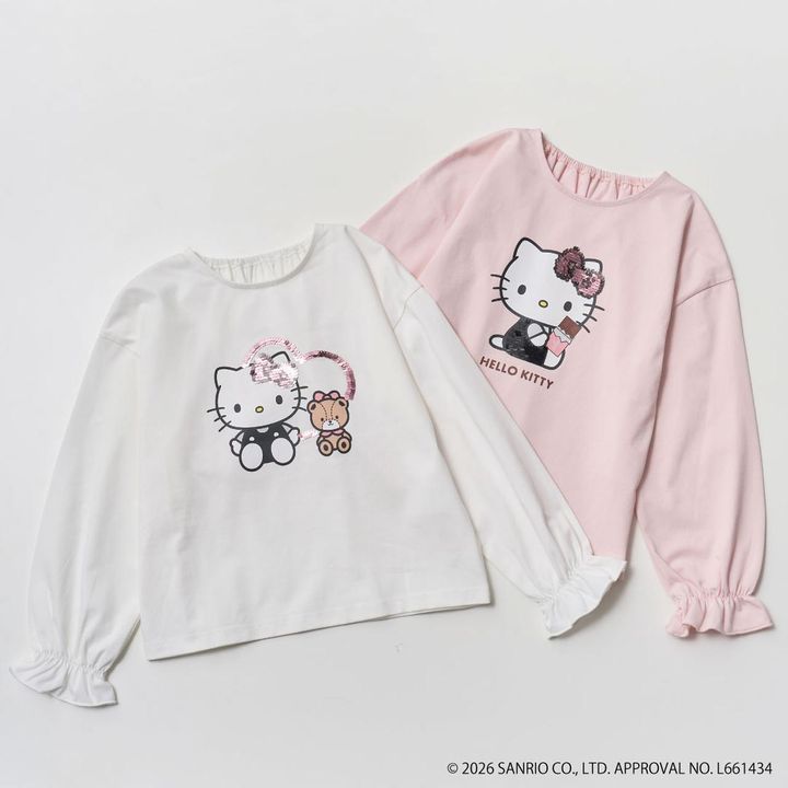 画像: 【ROPÉ PICNIC×HELLO KITTY】［KIDS］スパンコールロングスリーブTシャツ各¥3,982 www.junonline.jp