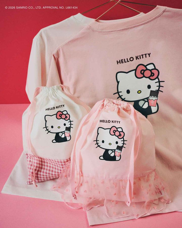 画像: 【ROPÉ PICNIC×HELLO KITTY】巾着付きアソートT シャツ各¥6,490 www.junonline.jp