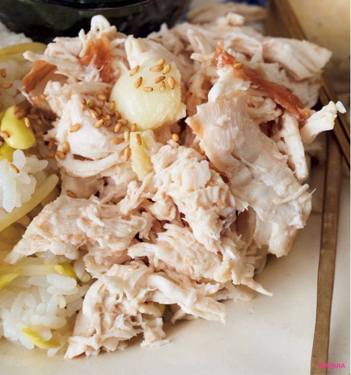 料理家 長谷川あかりさん 体すっきりワンプレート 【主菜】ゆで鶏の梅にんにくあえ