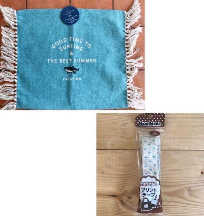 100均のコットンマットが可愛い「トートバッグ」に大変身♡切って縫うだけの簡単リメイク！